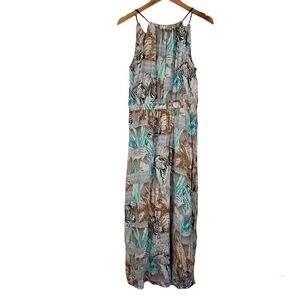 Vince camuno tropical zebra maxi dress